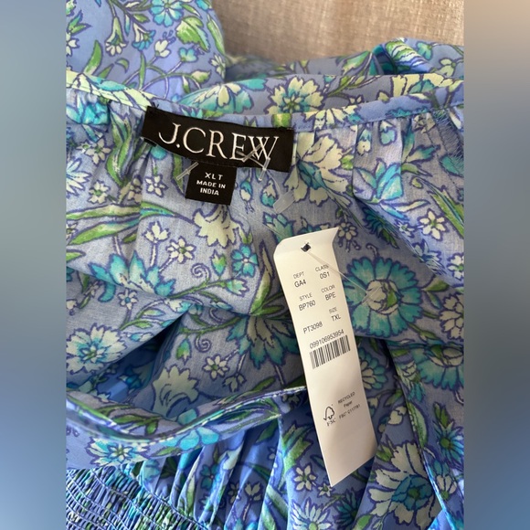 NWT J Crew Provence smocked waist midi dress blue eyelet - Picture 4 of 8